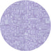 Square Machine Washable Transitional Purple Mimosa Purple Rug in a Living Room, wshpat3968blu