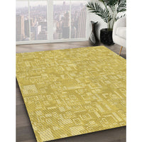 Patterned Bright Gold Yellow Rug, pat3968brn