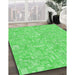 Machine Washable Transitional Neon Green Rug in a Family Room, wshpat3968grn