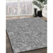 Machine Washable Transitional Silver Gray Rug in a Family Room, wshpat3968gry