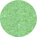 Square Patterned Jade Green Rug, pat3968lblu