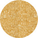 Square Patterned Chrome Gold Yellow Rug, pat3968org