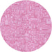 Square Machine Washable Transitional Pastel Purple Pink Rug in a Living Room, wshpat3968pur