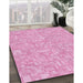 Machine Washable Transitional Pastel Purple Pink Rug in a Family Room, wshpat3968pur