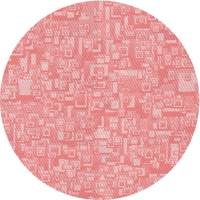 Square Patterned Pastel Pink Rug, pat3968rd