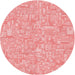 Square Patterned Pastel Pink Rug, pat3968rd