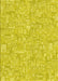 Machine Washable Transitional Yellow Rug, wshpat3968yw