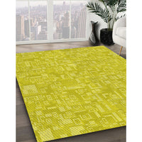 Patterned Yellow Rug, pat3968yw