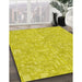 Patterned Yellow Rug in Family Room, pat3968yw