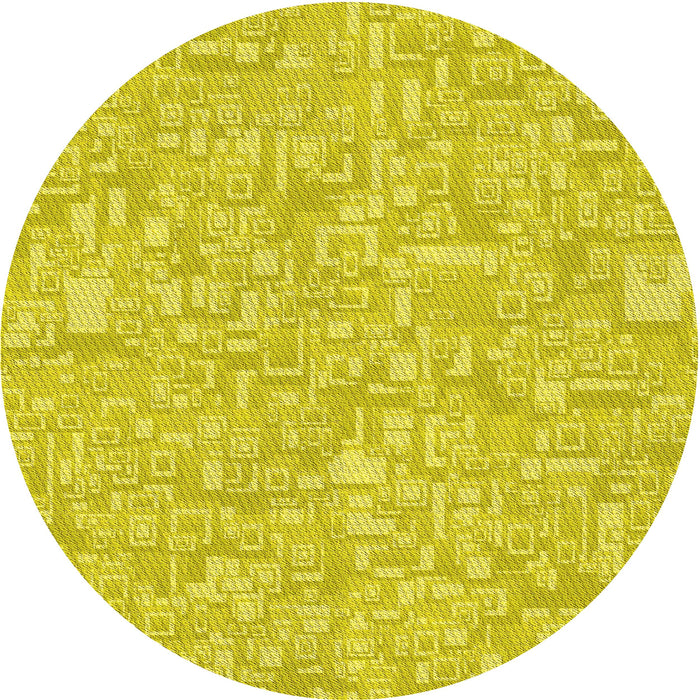 Square Patterned Yellow Rug, pat3968yw
