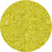 Square Patterned Yellow Rug, pat3968yw