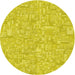 Square Machine Washable Transitional Yellow Rug in a Living Room, wshpat3968yw