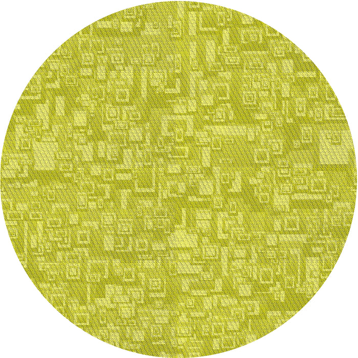 Square Machine Washable Transitional Yellow Rug, wshpat3968