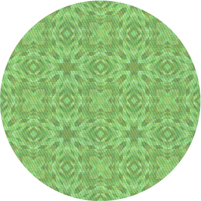 Square Machine Washable Transitional Emerald Green Rug in a Living Room, wshpat3969lblu