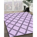 Patterned Purple Flower Purple Rug in Family Room, pat397pur