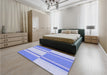 Patterned Light Slate Blue Rug in a Bedroom, pat3970blu