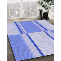 Patterned Light Slate Blue Rug, pat3970blu