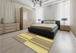 Patterned Copper Brown Rug in a Bedroom, pat3970brn