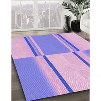 Patterned Medium Slate Blue Rug, pat3970pur