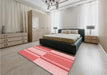 Patterned Pastel Pink Rug in a Bedroom, pat3970rd