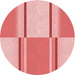 Square Patterned Pastel Pink Rug, pat3970rd