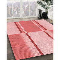 Patterned Pastel Pink Rug, pat3970rd