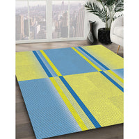 Patterned Tea Green Novelty Rug, pat3970