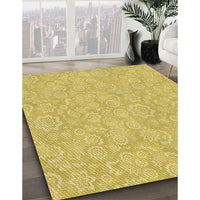 Patterned Bright Gold Yellow Rug, pat3971brn