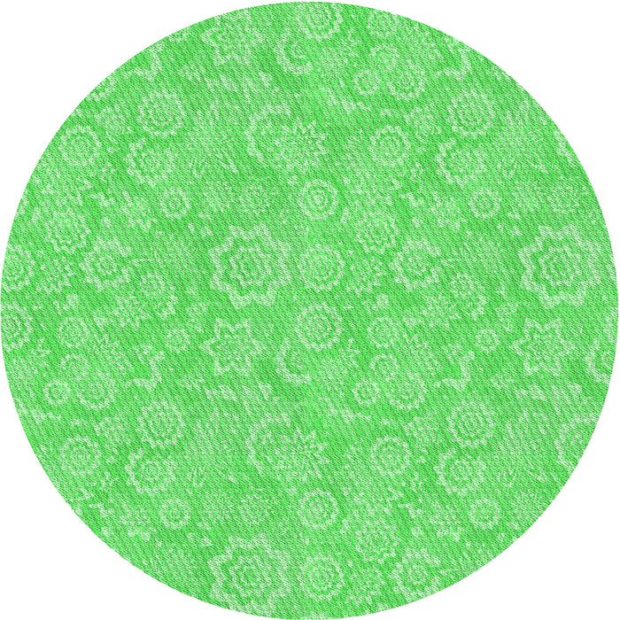 Square Machine Washable Transitional Neon Green Rug in a Living Room, wshpat3971grn