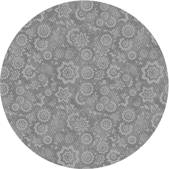 Square Patterned Platinum Gray Rug, pat3971gry