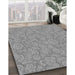 Machine Washable Transitional Platinum Gray Rug in a Family Room, wshpat3971gry