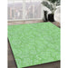 Machine Washable Transitional Jade Green Rug in a Family Room, wshpat3971lblu