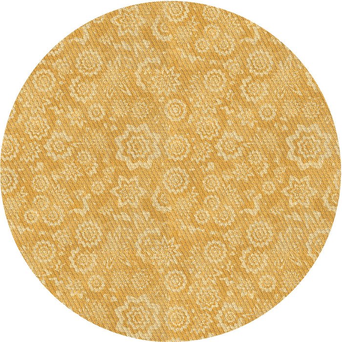 Square Patterned Chrome Gold Yellow Rug, pat3971org