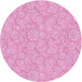 Square Patterned Pastel Purple Pink Rug, pat3971pur