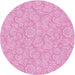 Square Machine Washable Transitional Pastel Purple Pink Rug in a Living Room, wshpat3971pur