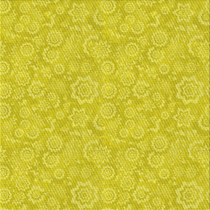 Round Patterned Yellow Rug, pat3971yw
