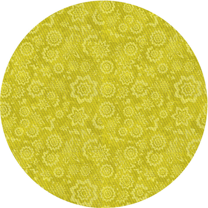 Square Patterned Yellow Rug, pat3971yw