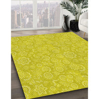 Patterned Yellow Rug, pat3971yw