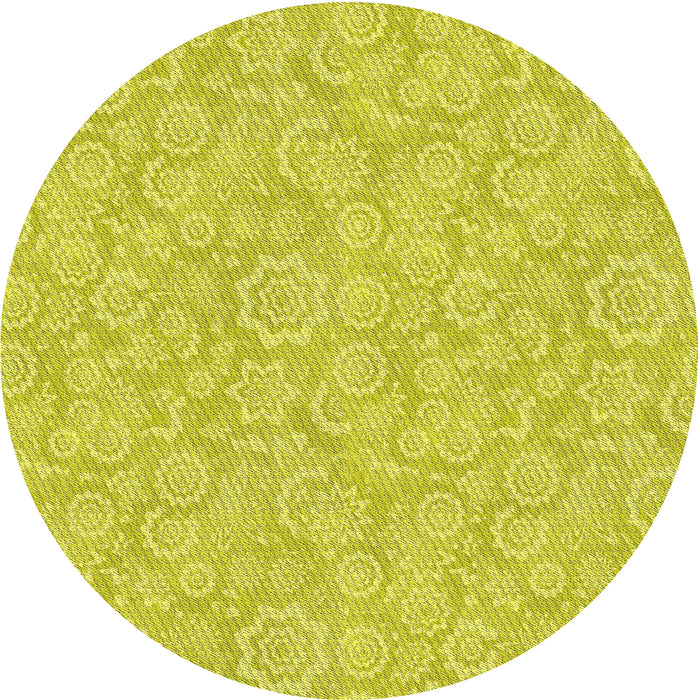 Square Machine Washable Transitional Yellow Rug, wshpat3971