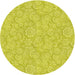 Sideview of Patterned Yellow Novelty Rug, pat3971