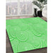 Patterned Neon Green Rug in Family Room, pat3972grn