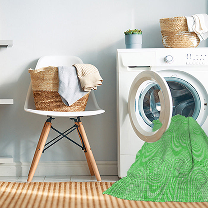 Machine Washable Transitional Neon Green Rug in a Washing Machine, wshpat3972grn