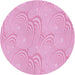 Square Machine Washable Transitional Pastel Purple Pink Rug in a Living Room, wshpat3972pur