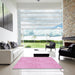 Square Patterned Pastel Purple Pink Rug in a Living Room, pat3972pur