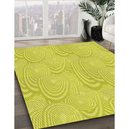 Machine Washable Transitional Yellow Rug in a Family Room, wshpat3972