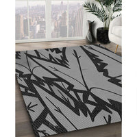 Patterned Gunmetal Gray Rug, pat3973gry