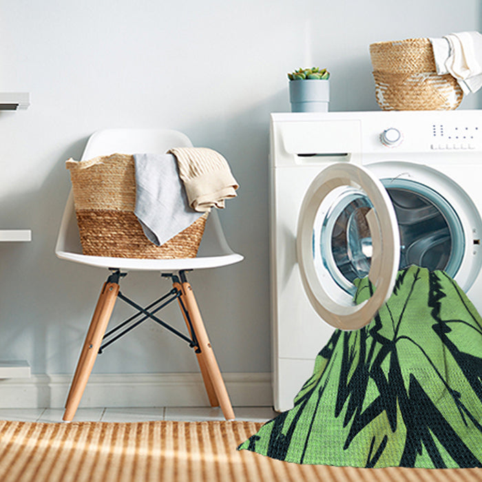 Machine Washable Transitional Dark Slate Grey Green Rug in a Washing Machine, wshpat3973lblu