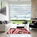 Machine Washable Transitional Pastel Pink Rug in a Kitchen, wshpat3973rd