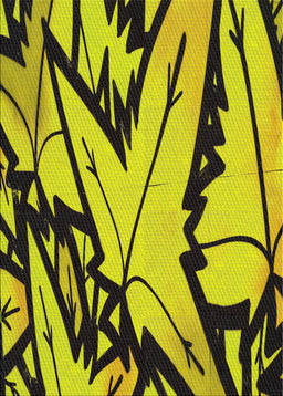 Patterned Yellow Modern Rug, pat3973