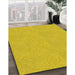 Machine Washable Transitional Golden Yellow Rug in a Family Room, wshpat3974yw